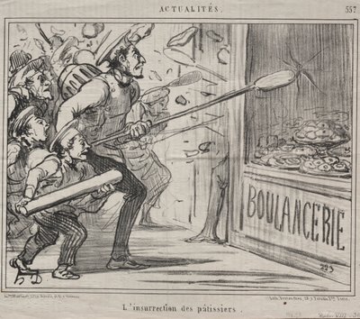 Actualidades No. 557: La insurrección de los pasteleros, 1858 de Honoré Daumier