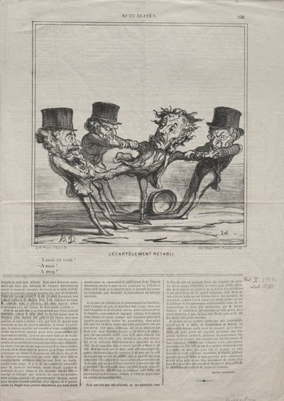 Actualidades No. 98: El descuartizamiento reinstalado, 1869 de Honoré Daumier