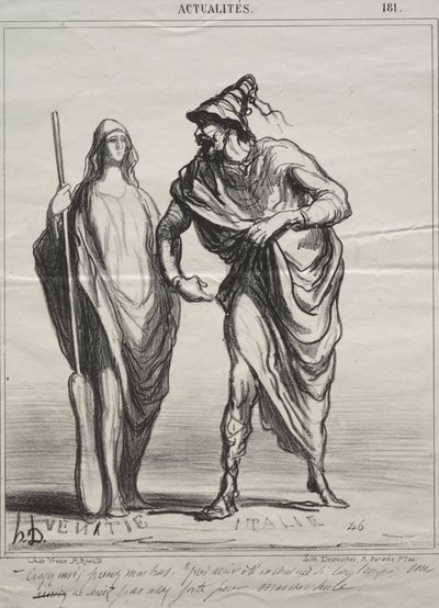 Actualidades, placa 181: ¡¿Por quién me tomas?! Toma mi brazo, 1866 de Honoré Daumier