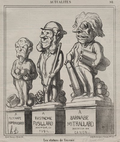 Placa de actualidades 98: Estatuas del futuro, 1868 de Honoré Daumier