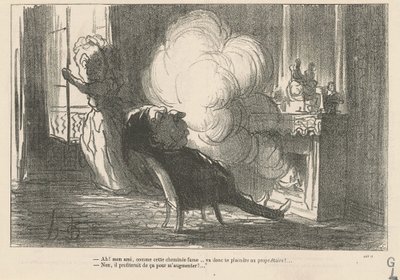 Ah! ... Como esta chimenea fuma ... de Honoré Daumier
