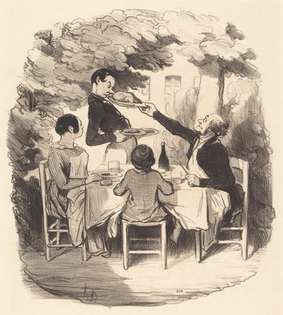 ¡Ah! está fresco... pero ten cuidado chico... de Honoré Daumier