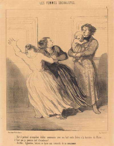 ¡Ah! él pretende impedirme ir... de Honoré Daumier