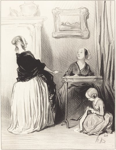 ¡Ah!... ¿qué educación tan singular le das a tu hija?... de Honoré Daumier