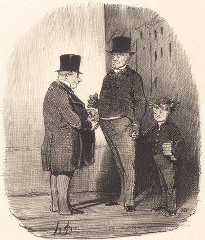 ¡Ah! eres fuerte en versos latinos, joven... de Honoré Daumier