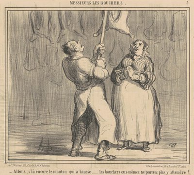Vamos, ahí va otra vez la oveja que ha subido de Honoré Daumier