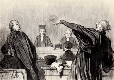 Un abogado que evidentemente está completamente convencido, 1845 de Honoré Daumier
