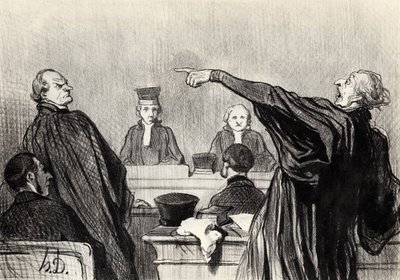 Un abogado que evidentemente está completamente convencido... De la serie Les gens de justice, 1845 de Honoré Daumier