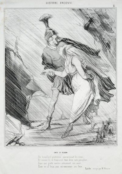 Historia Antigua (lámina 15): Eneas y Dido de Honoré Daumier