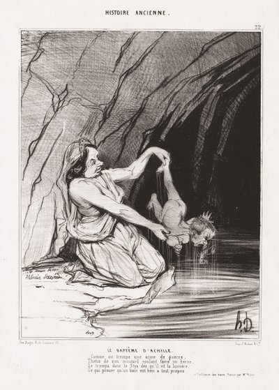 Historia Antigua: Pl. 22, El Bautismo de Aquiles de Honoré Daumier