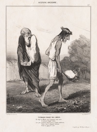 Historia antigua: Pl. 27, Telémaco devastado por el amor de Honoré Daumier