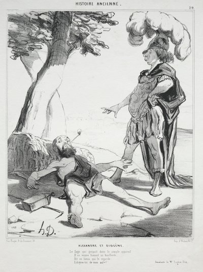 Historia Antigua, lámina 20: Alejandro y Diógenes de Honoré Daumier