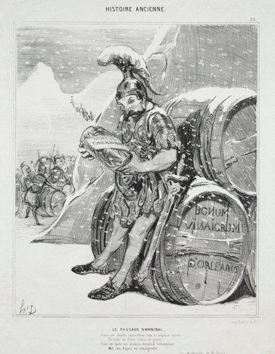 Historia Antigua, lámina 28: El Paso de Aníbal de Honoré Daumier