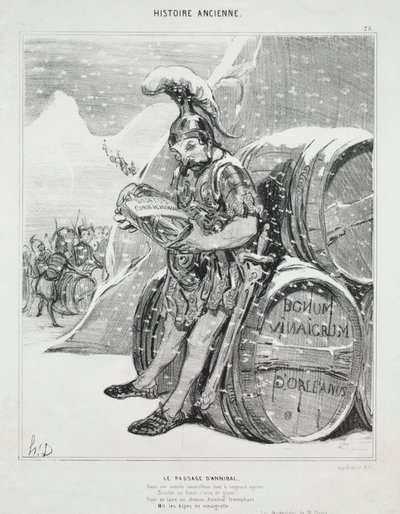 Historia antigua, lámina 28: El paso de Aníbal, 6 de octubre de 1842 de Honoré Daumier