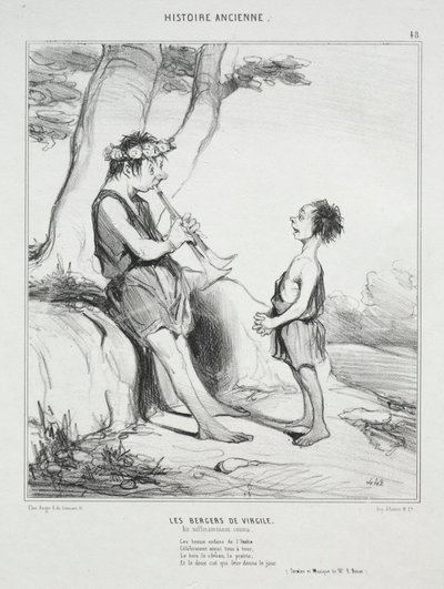 Historia Antigua, lámina 48: Los Pastores de Virgilio de Honoré Daumier