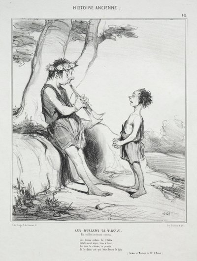 Historia Antigua, placa 48: Los Pastores de Virgilio, 31 de diciembre de 1842 de Honoré Daumier