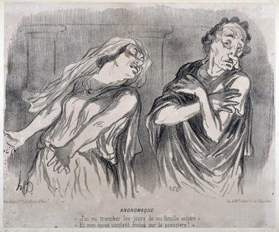 Andromaque Grabado por Honoré Daumier (1808-1879) en Le Charivari. Palais Longchamp, Museo de Bellas Artes de Marsella. de Honoré Daumier