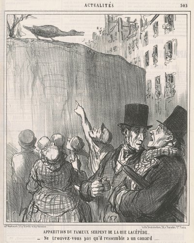 Aparición de... la serpiente de la calle Lacépède de Honoré Daumier
