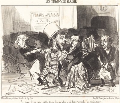 Llegada a una ciudad demasiado hospitalaria... de Honoré Daumier