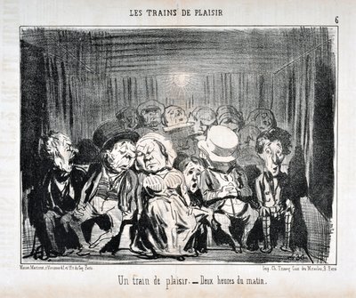 Serie LES TRAINS DE PLAISIR -Un tren de placer. - Dos horas de la mañana. de Honoré Daumier