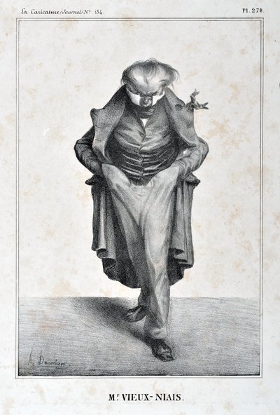 Serie Celebrites de la Caricature: M. Vieux-Niais. MUSEO DE BELLAS ARTES - PALAIS LONGCHAMP, MARSELLA de Honoré Daumier