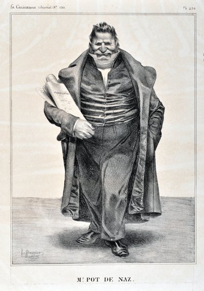 Serie Celebrites de la Caricature “M.Pot de Naz” de Honoré Daumier