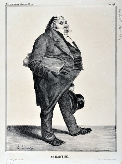 Obra de Honoré Daumier (1808-1879). Charivari data de 1833: Serie Celebridades de la Caricatura “M. Barthe” MUSEO DE BELLAS ARTES - PALACIO LONGCHAMP, MARSELLA de Honoré Daumier