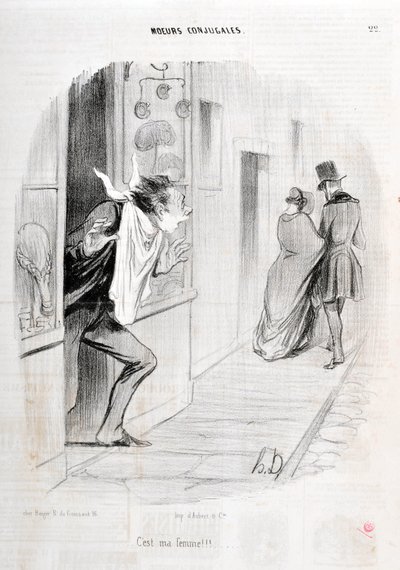 Obra de Honoré Daumier (1808-1879). Charivari data de 1840 Serie MORIES CONJUAL ¡Es mi esposa!!! MUSEO DE BELLAS ARTES - PALACIO LONGCHAMP, MARSELLA de Honoré Daumier