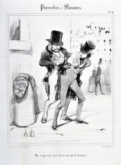 Serie Proverbes et Maximes: Recuperamos nuestra propiedad o la encontramos. MUSEO DE BELLAS ARTES - PALAIS LONGCHAMP, MARSELLA de Honoré Daumier