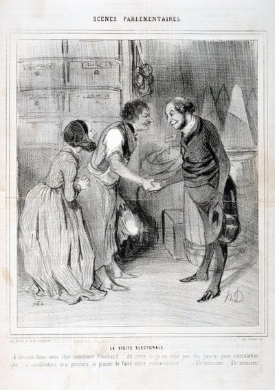 Serie SCENES PARLIAMENTARY. La visita electoral de Honoré Daumier