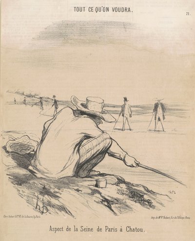 Aspecto del Sena de París a Chatou de Honoré Daumier