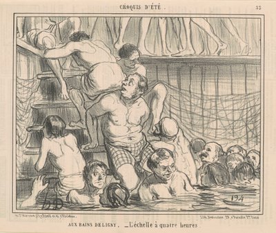 En los baños Deligny de Honoré Daumier