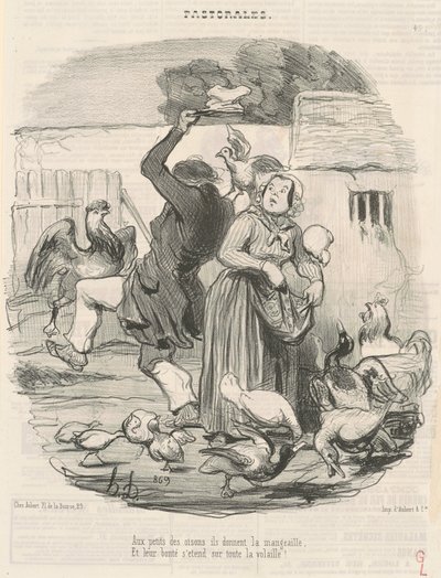 A los pequeños gansos, les dan de comer... de Honoré Daumier