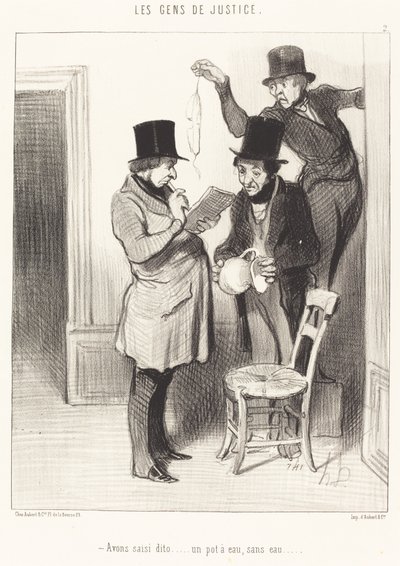 Hemos incautado dicho... una jarra de agua, sin agua de Honoré Daumier