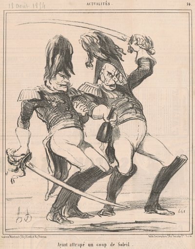 Habiendo atrapado una insolación de Honoré Daumier