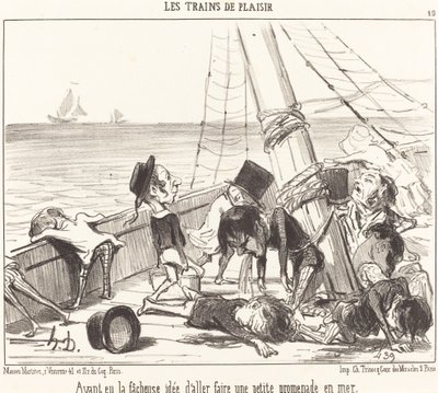 Habiendo tenido la desafortunada idea de ir... al mar de Honoré Daumier