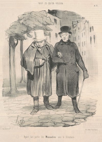 Habiendo sido parte de los muscadins bajo el directorio de Honoré Daumier