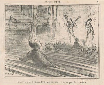 Sintiendo la necesidad de refrescarse con... de Honoré Daumier