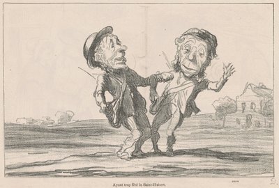 Habiendo celebrado demasiado la fiesta de San Huberto de Honoré Daumier