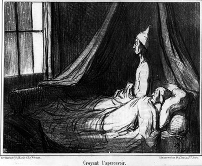 Creyendo verlo, caricatura de Honoré Daumier. “Charivari” de Honoré Daumier