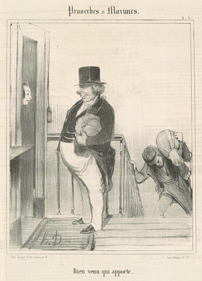Bienvenido quien trae de Honoré Daumier