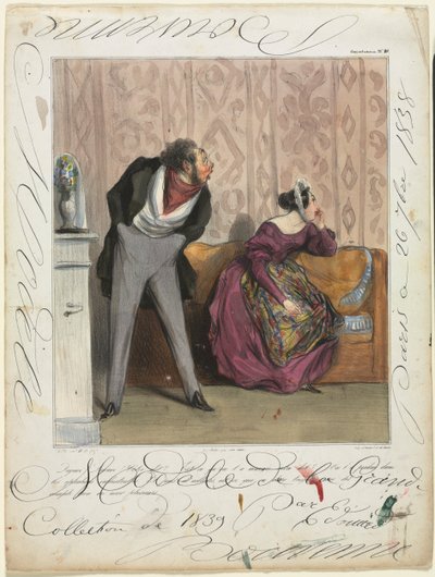 Caricaturana (plate 36): From What! From What! Your Dowry?... de Honoré Daumier