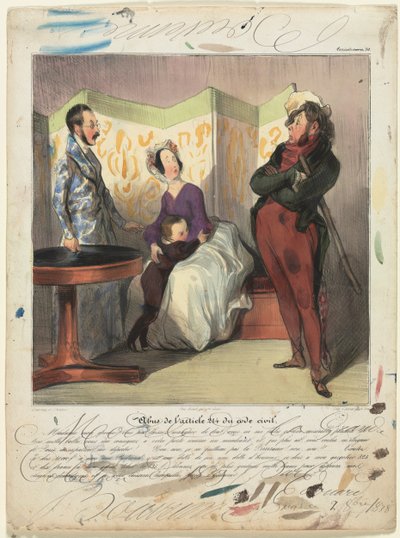 Caricaturana (plate 50): Breach of Civil Code Article 24 de Honoré Daumier