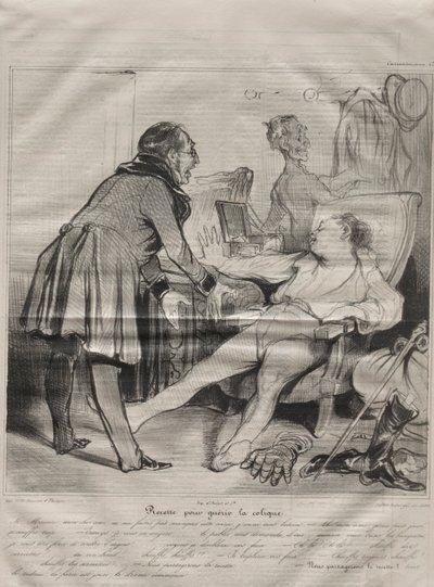 Caricaturana, lámina 72: Receta para curar el cólico, 14 de enero de 1838 de Honoré Daumier