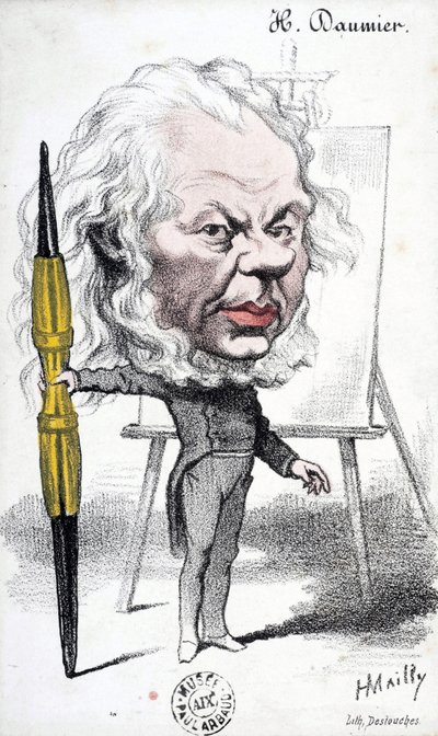Caricatura de Honoré Daumier (1808-1879), grabador, pintor y escultor francés. Grabado de Hyppolite Mailly (nacido en 1829). Dim: 14x8,5cm. Museo Arbaud. de Honoré Daumier