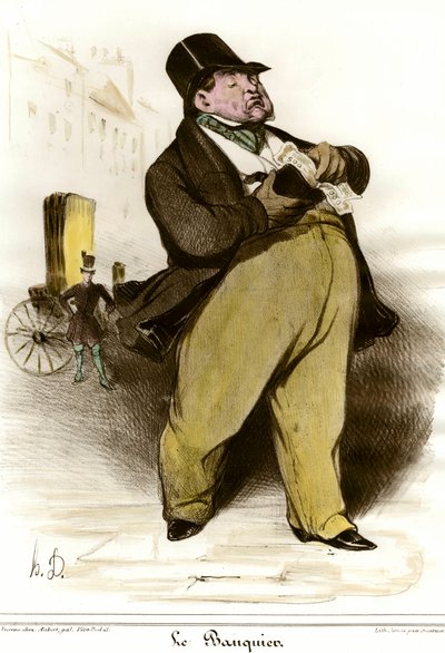 Caricatura de banquero. Dibujo de Honoré Daumier (1808-1879) de 