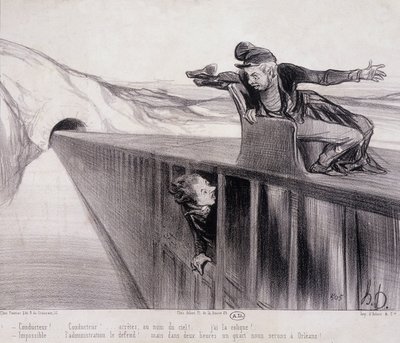 Caricatura de Daumier “Les Chemins de Fer”, siglo XIX de Honoré Daumier