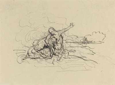Centauro llevándose a una mujer de Honoré Daumier