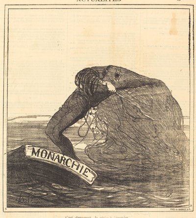 Es peligroso, la pesca con red de arrastre de Honoré Daumier