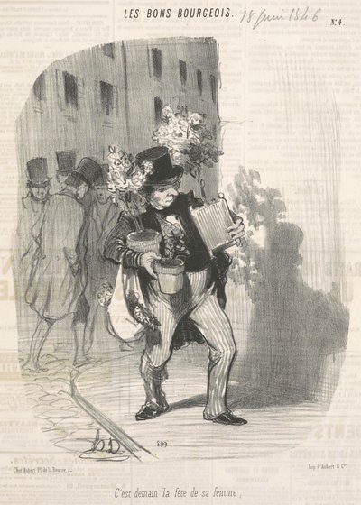 Mañana es la fiesta de su esposa de Honoré Daumier